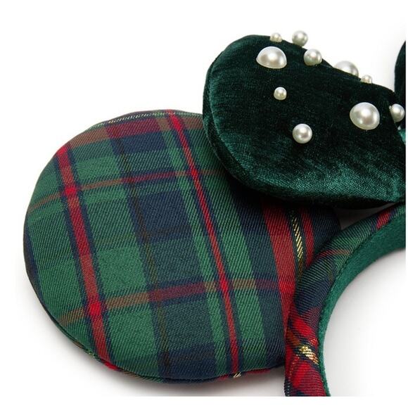 Disney Parks Minnie Mouse Holiday Plaid Ears Headband for Adults 2025 New - Picture 2 of 4